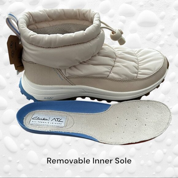 CLARKS ATL Trek Ice Waterproof Boots - Ivory Combo NWT Size 8 - Picture 7 of 11